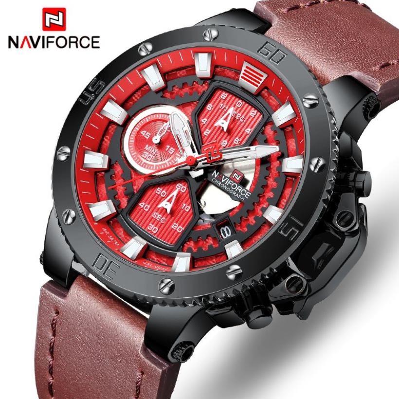 Reloj NAVIFORCE de marca superior, relojes para hombre, cronógrafo deportivo, reloj resistente al agua, relojes para hombre, relojes militares de lujo para hombre, reloj analógico de cuarzo Watc341J