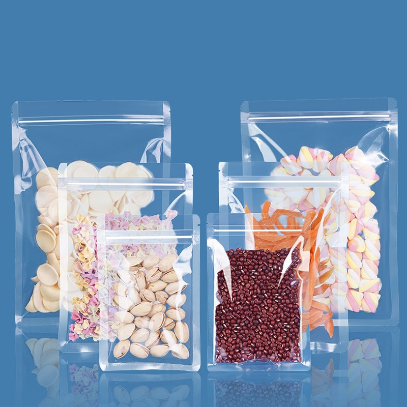 Emballage alimentaire en plastique Transparent, sacs auto-scellants, stockage scellé, clair, réutilisable, bonbons, thé, noix, fruits secs LX6347