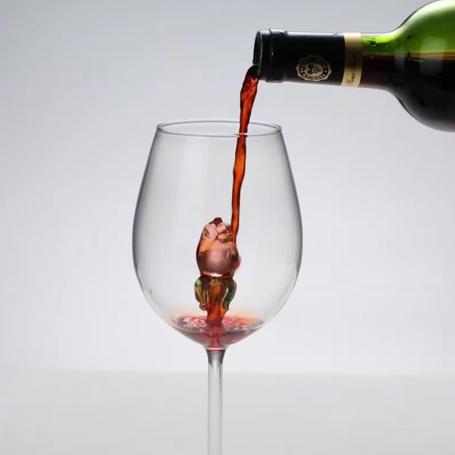 Yaratıcı 3d Pembe Cam Gül Yapı Kırmızı Beyaz Şarap Gözlükleri Kupa Stemware kadehleri ​​Şampanya Flüt Ev Güzel Hediye