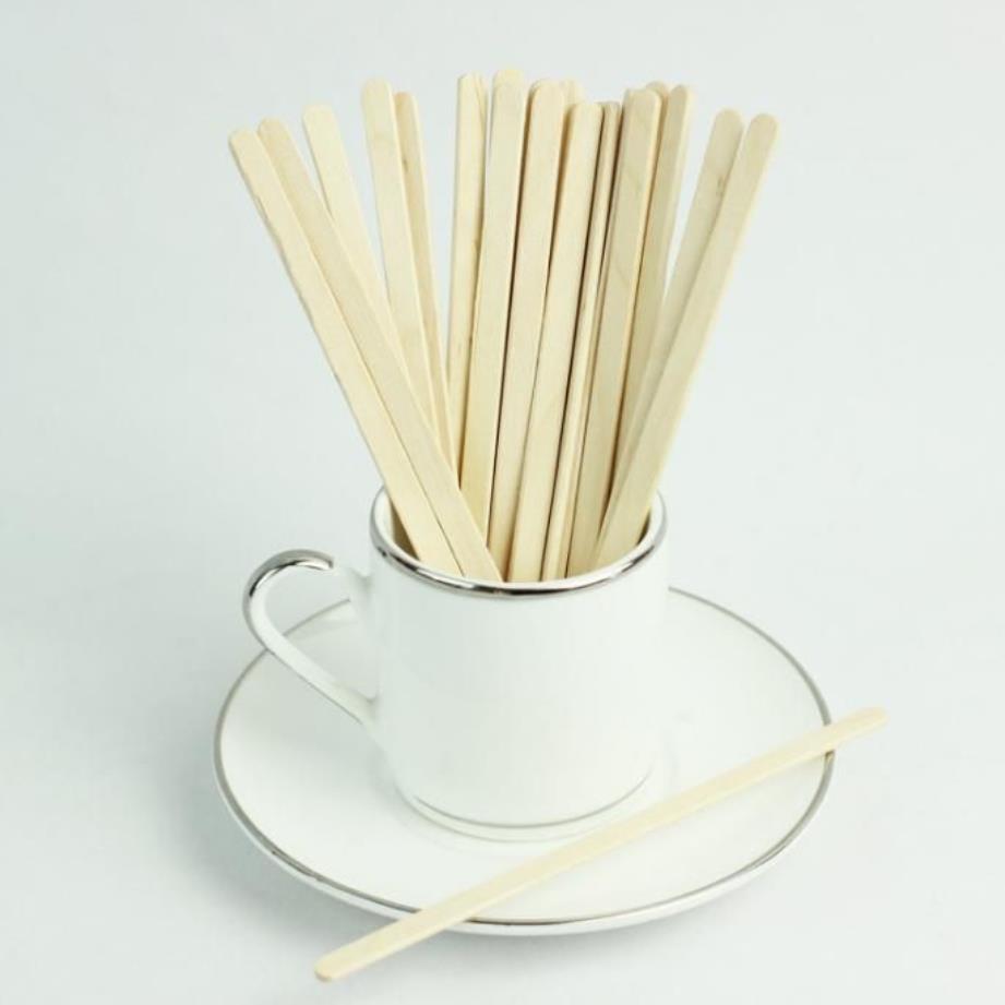 5000 stycken 14 cm engångsens naturliga träkaffe omrörare 5 5 trärör Popsicle Cupcake Sticks Cafe Coffee Shop 224p