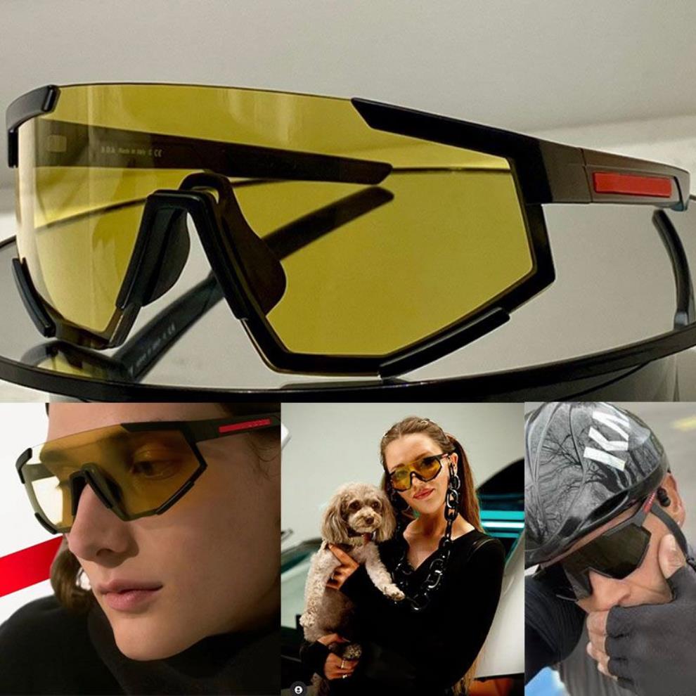 Homens feminino Esportes de sol SPS04W Linea Rossa Impavid Glasses Nylon Frame Frente na lente de cor de cedro preto emborrachado 100% UVA U2632