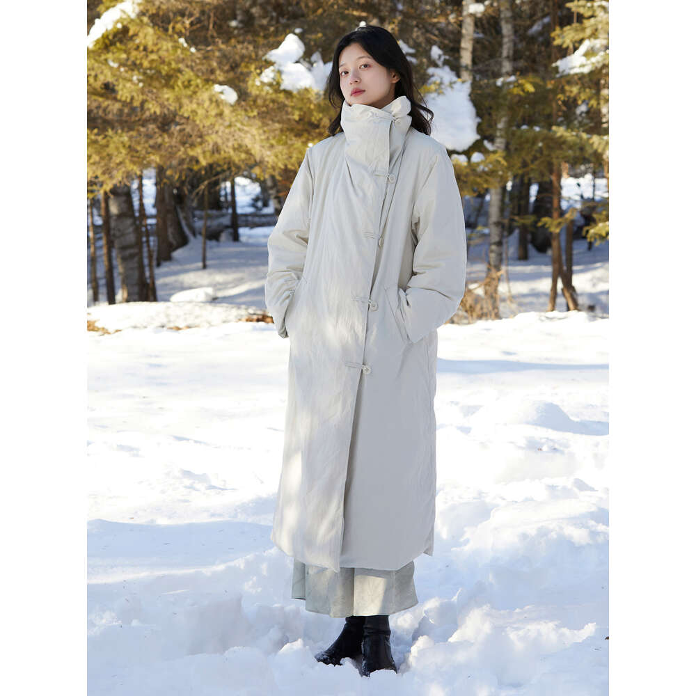 Piumino invernale lungo stile, trapunta grande, caldo piumino nuovo stile cinese, A1209 da donna di fascia alta e di alta qualità