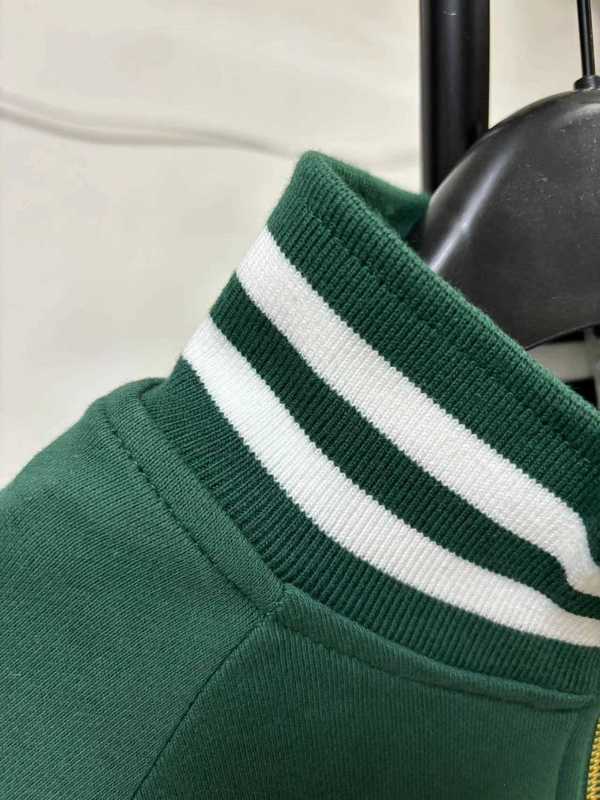 Vestes pour hommes Designer Nouveaux vêtements pour femmes 23 Début d'automne Nouvelle veste de baseball Coupe ample Style minimaliste vert foncé VI9C