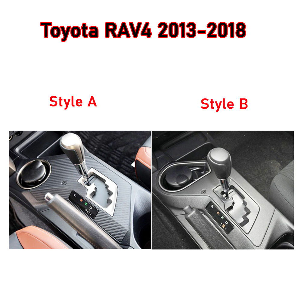 Film de protection autocollant intérieur de voiture, pour boîte de vitesses, pour Toyota RAV4 2020 – 2023, autocollant de panneau d'engrenage de voiture, en Fiber de carbone noir