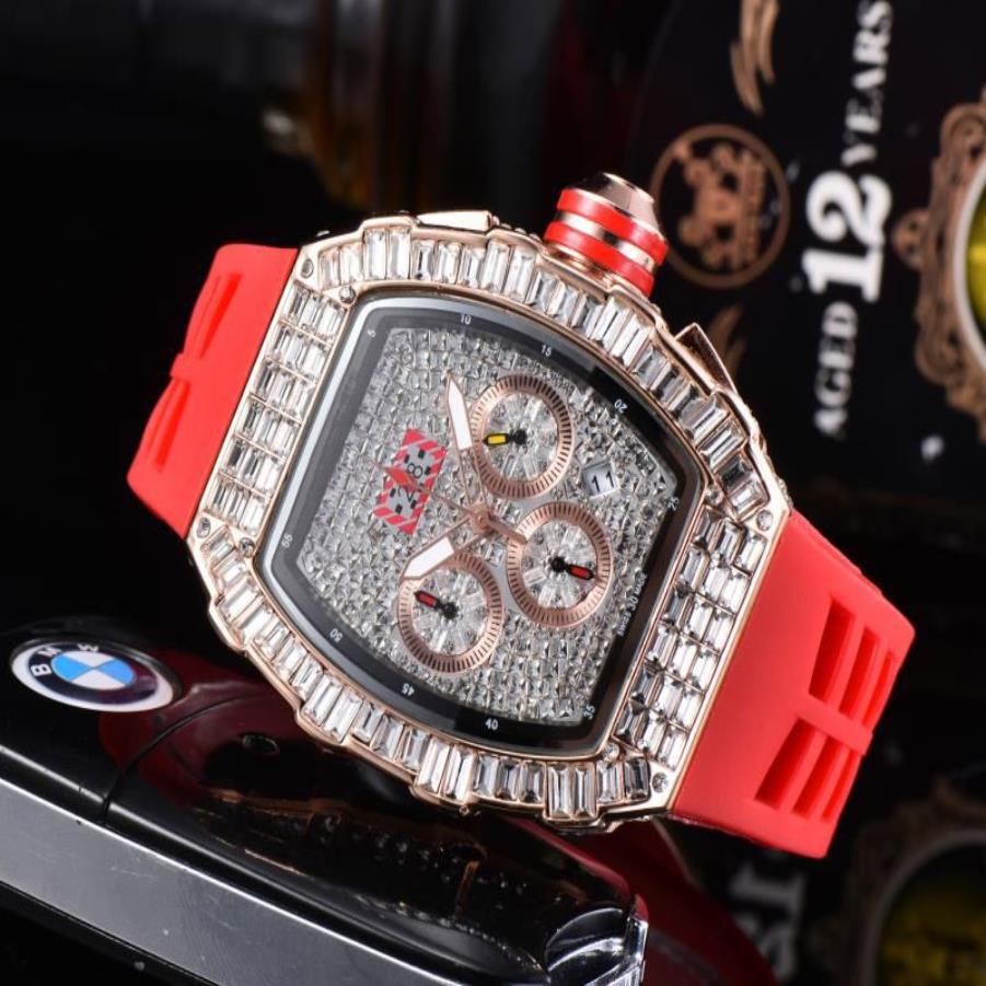 Luxury Diamond Mens Watch Full Function Rose gold Fashion Casual Watches Women Iced Out 2021 The New Wrist watch235f