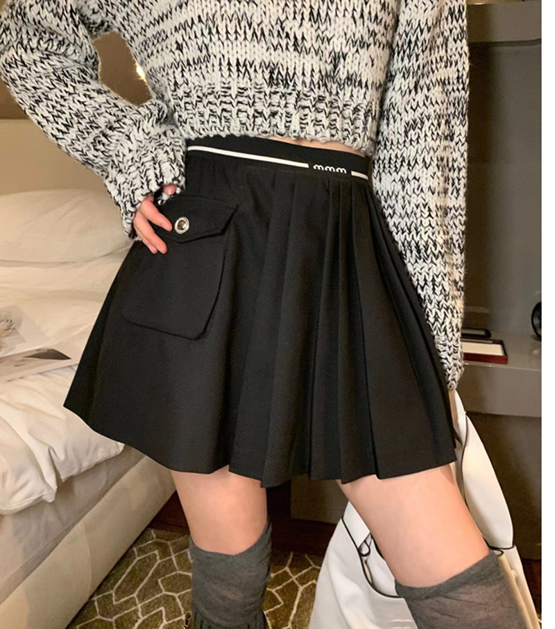 Summer Womens Skirt Designer Short Skirts Elastic Waist Pleated High Quality Fashion Versatile Women Sports Casual High Waist Loose Student Half length shorts