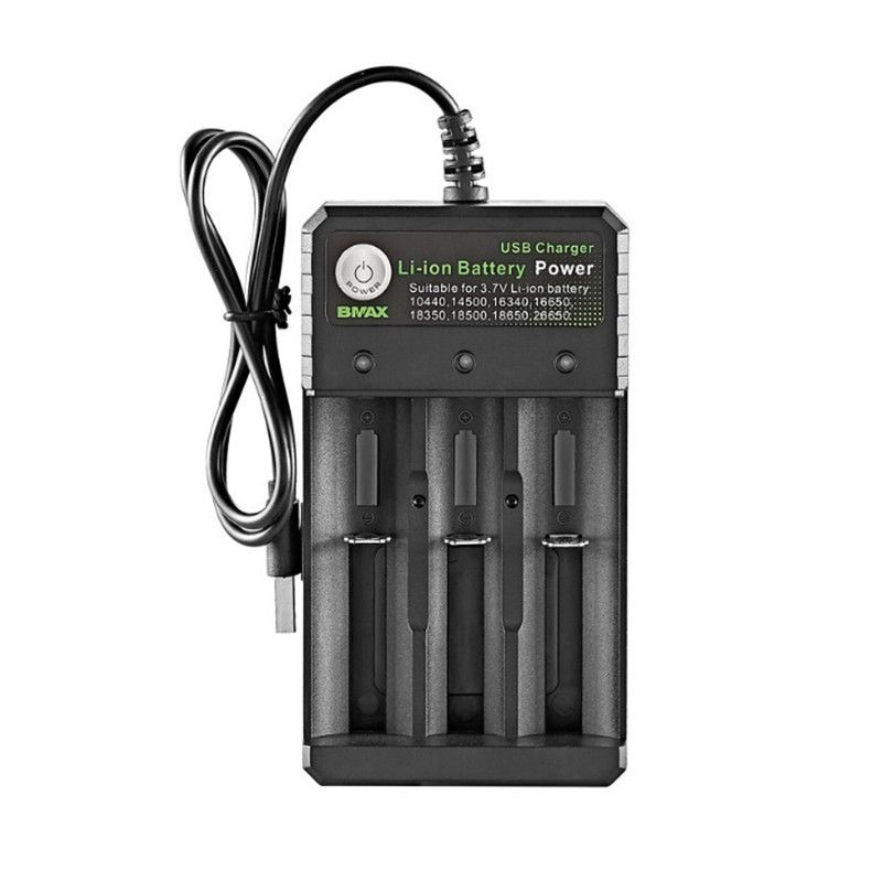Original BMAX Batteriladdare 2 3 4 Bay Slots litium USB -laddare för 18650 18350 16450 Uppladdningsbara batterier i lager