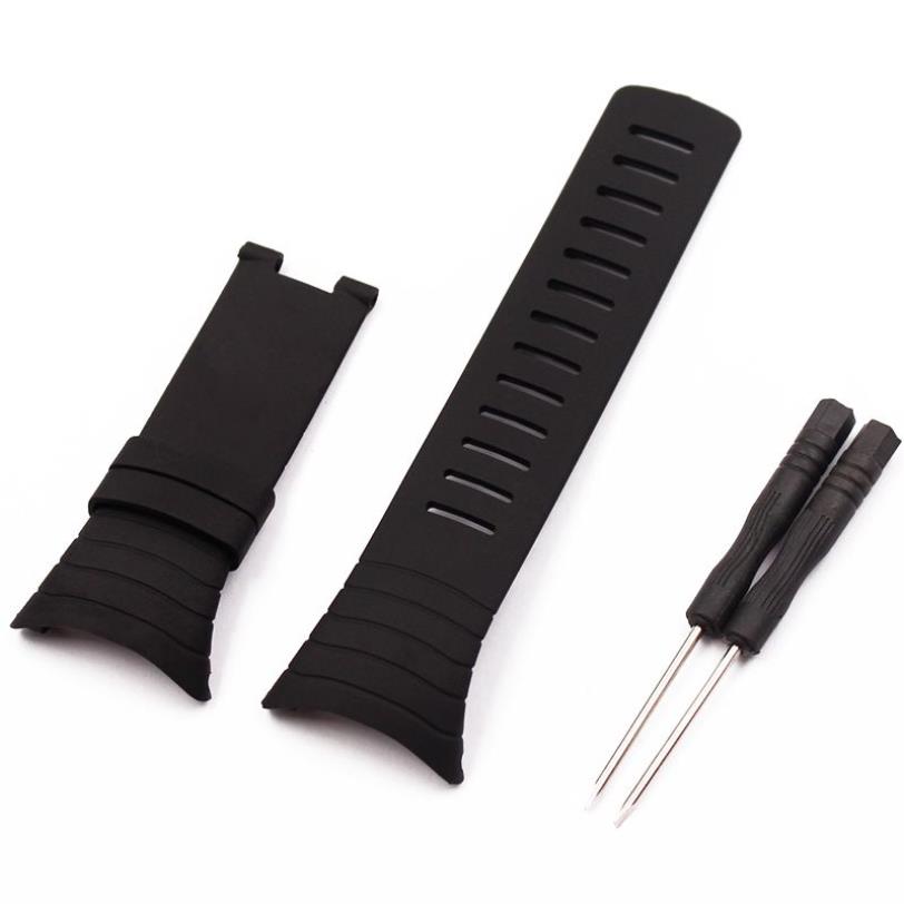 Titta på tillbehör för Suunto Core Watches Män 100% alla standardarmband Black Belt Tape Strap262Q