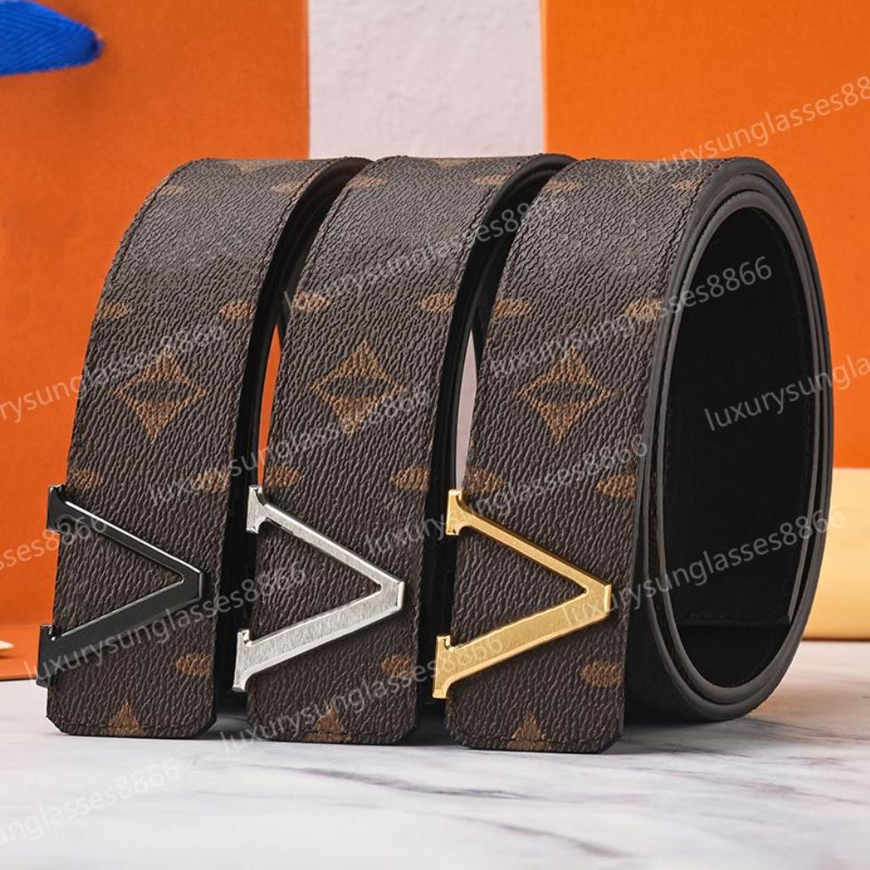 Fashion Luxury Plaid Old Flower Striped Leather Belt Designer masculin et féminin ceinture de haute qualité 3 8cm avec box174L