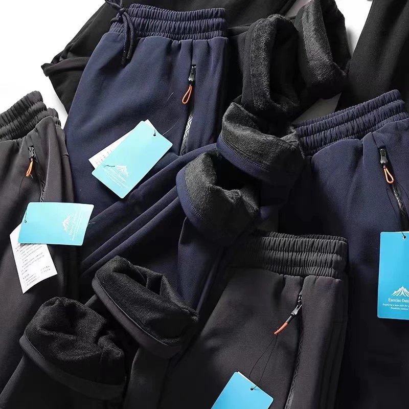 Осенние и зимние мужские уличные водонепроницаемые плюшевые брюки из мягкой оболочки, повседневные брюки из ветрозащитной, теплой и устойчивой к разрывам функциональной ткани