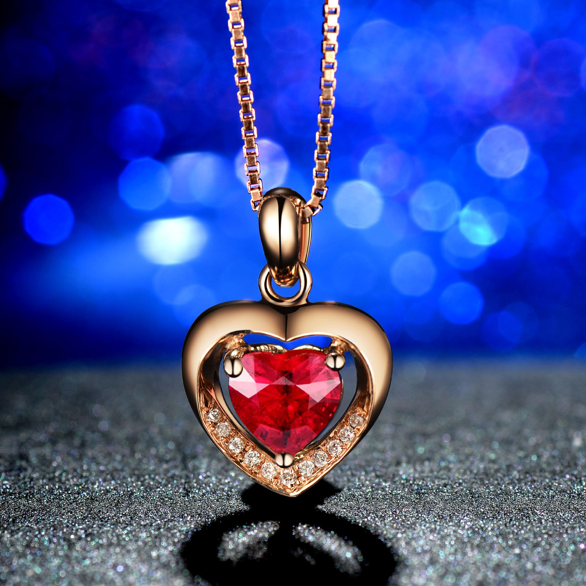 Collier étudiant amour coeur rouge cristal pendentif Rose plaqué or collier femmes bijoux de mariage nouvel an cadeau d'anniversaire