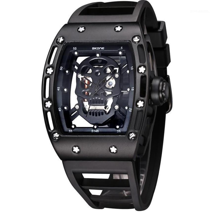 Wristwatches Men's Watch Skull Watches 30m مقاوم للماء ليلة معصمها مضيئة الكوارتز كوارتز عازمة Hollow2429