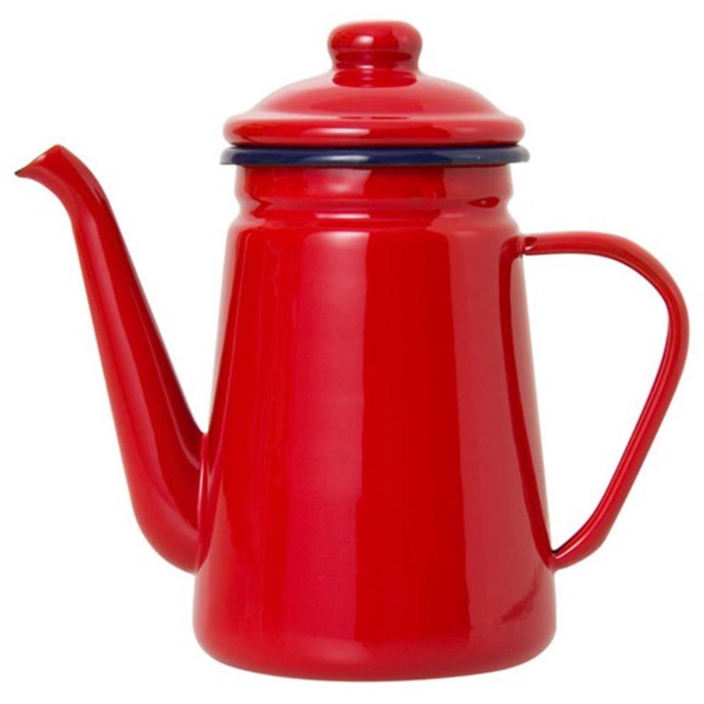 1 1L High-Grade Enamel Coffee Pot Pour over Milk Water Jug Pitcher Barista Teapot Kettle for Gas Stove and Induction Cooker174q