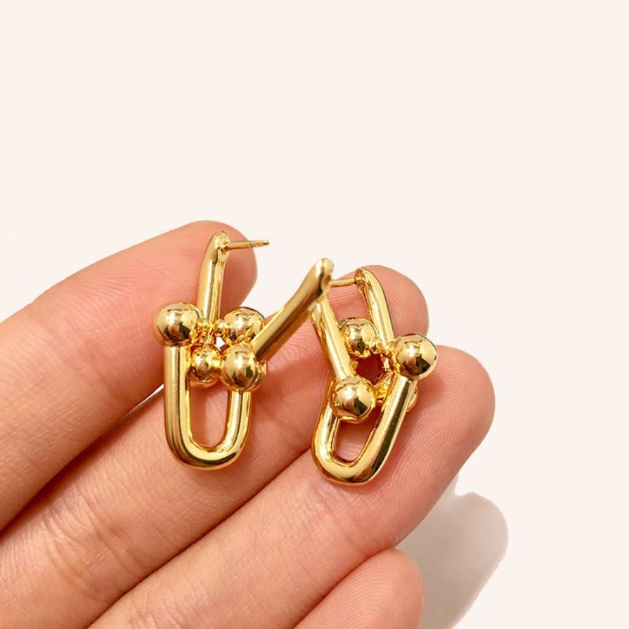 New Stainless steel Heart Shape Stud u-type T Earrings for Women Fashion Genuine Jewelry rose gold silver gold love earring Enamel249m