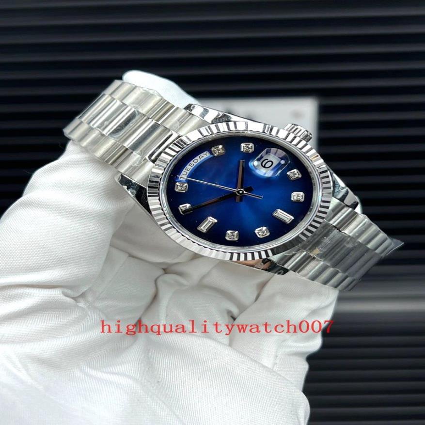 Neue Version Uhren Unisex Blaues Zifferblatt Saphirglas 36mm 128239 228238 18K Gold Edelstahlarmband Automatik Hohe Qualität Me248V