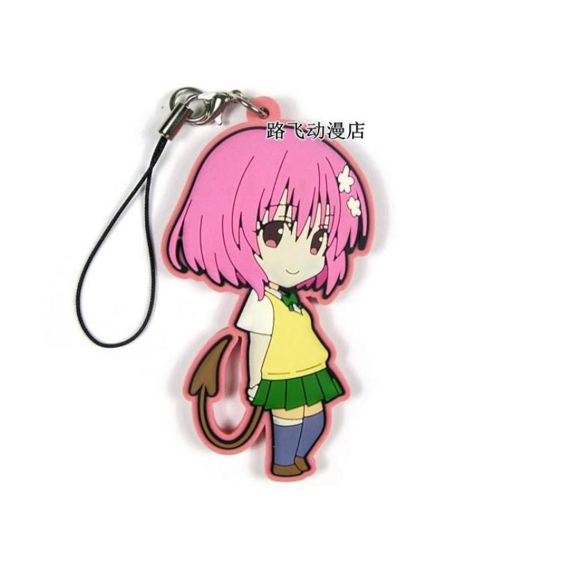 Nyckelringar att älska original japansk anime -figur gummi mobiltelefon charms nyckelkedjestrap e0402361