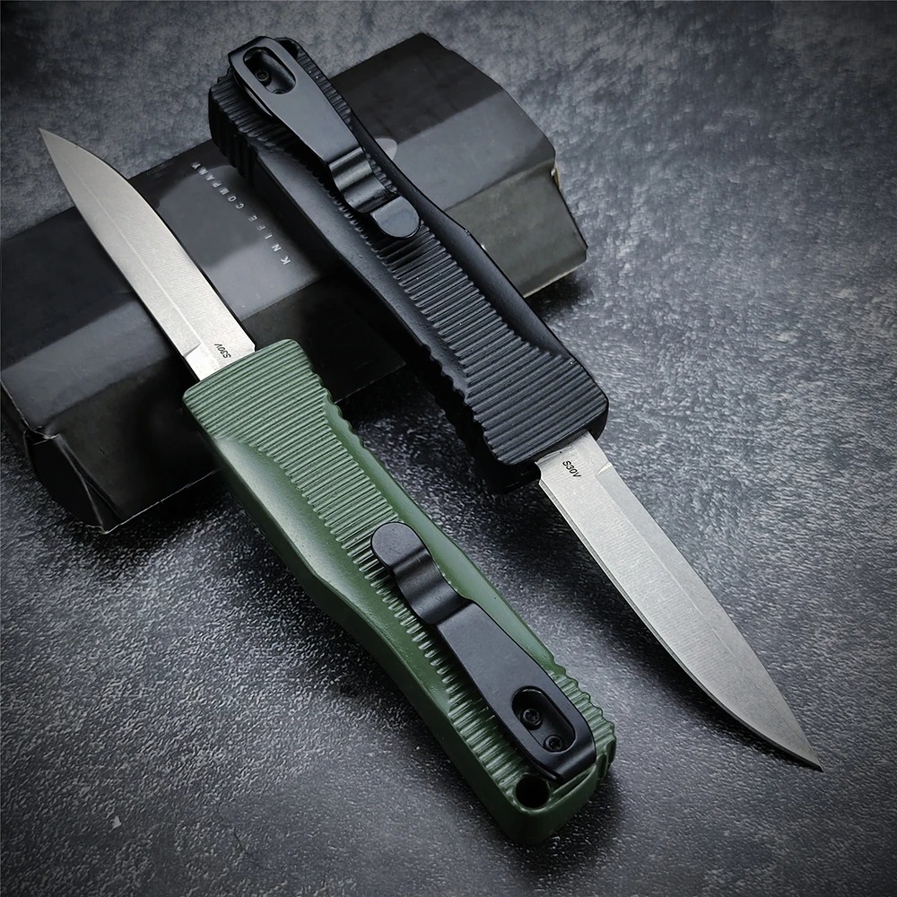 BM Om 4850 AUTOMATIC Knife CPM-S30V Stainless Steel Blade Zinc Alloy Handle With Deep Carry Pocket Clip Wilderness Survival Rescue Knives