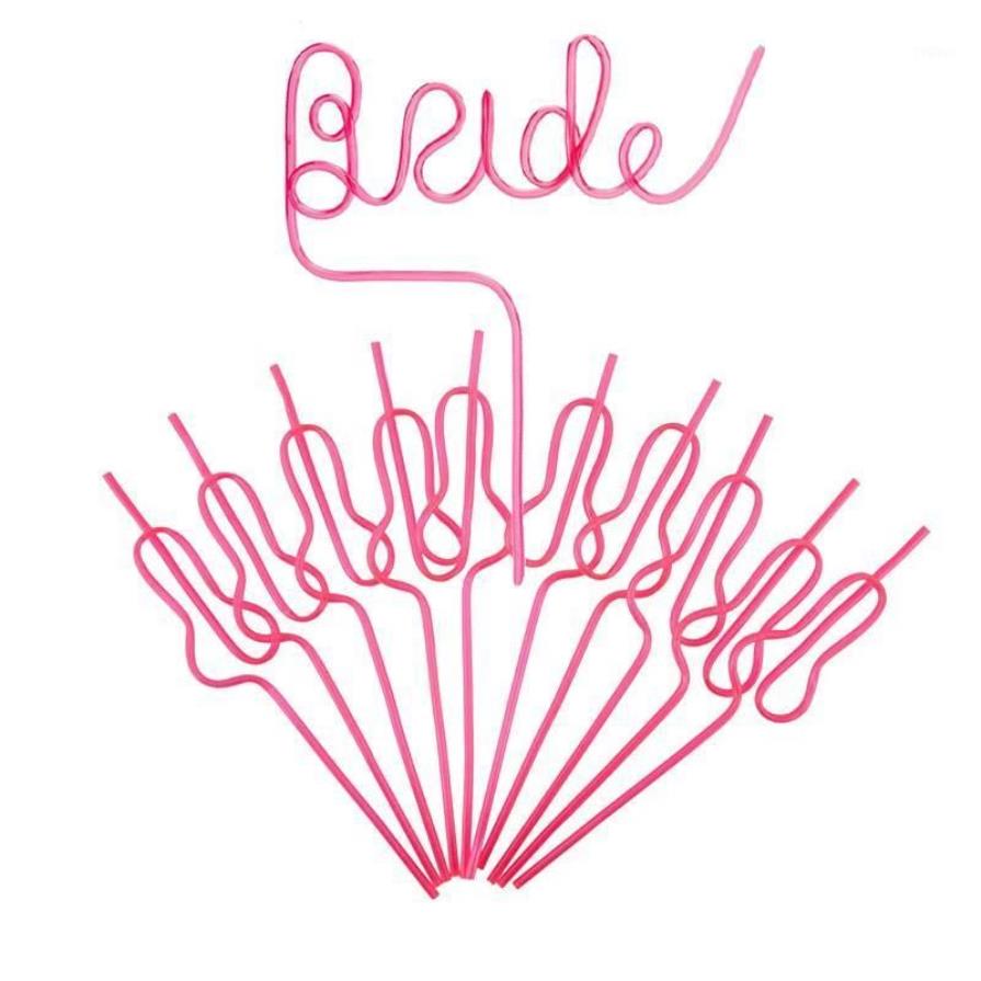 Party Party Team Bride Straws Bachelorette Favors Słomka do dekoracji dostarcza jednorazowe oprogramowanie straży 276W