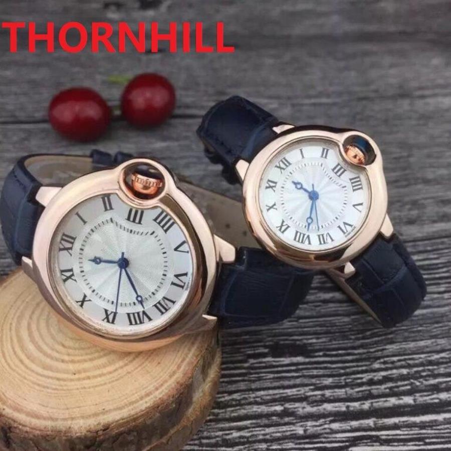 Top qualité hommes femmes mode montre en cuir véritable amoureux classiques conception boîtier en acier inoxydable montres pour hommes mouvement à quartz bracelet w250Y