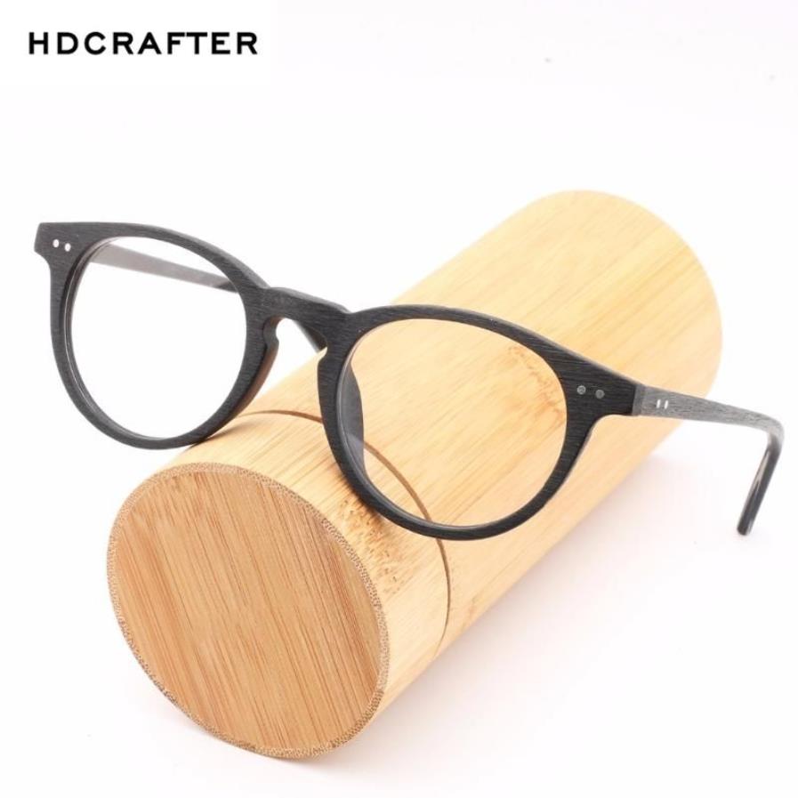 Mode Sonnenbrillenrahmen Holz Brillen Kurzsichtige Brillengestell Männer Frauen Optisches Spektakel Holz Klare Linse Lesen Runde Ebene G2860