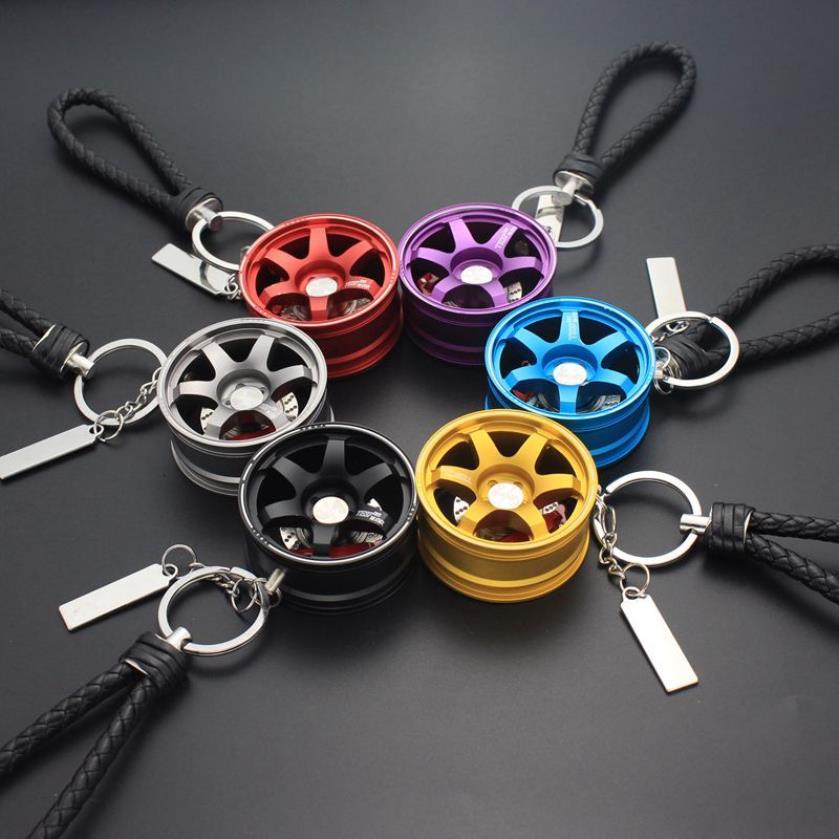 Bilnyckelring aluminiumlegering Rim Model Rays Te37 Wheel Keyring för Auto Accessories Moto Nyckelring för nycklar Key Chains TRINKET262S