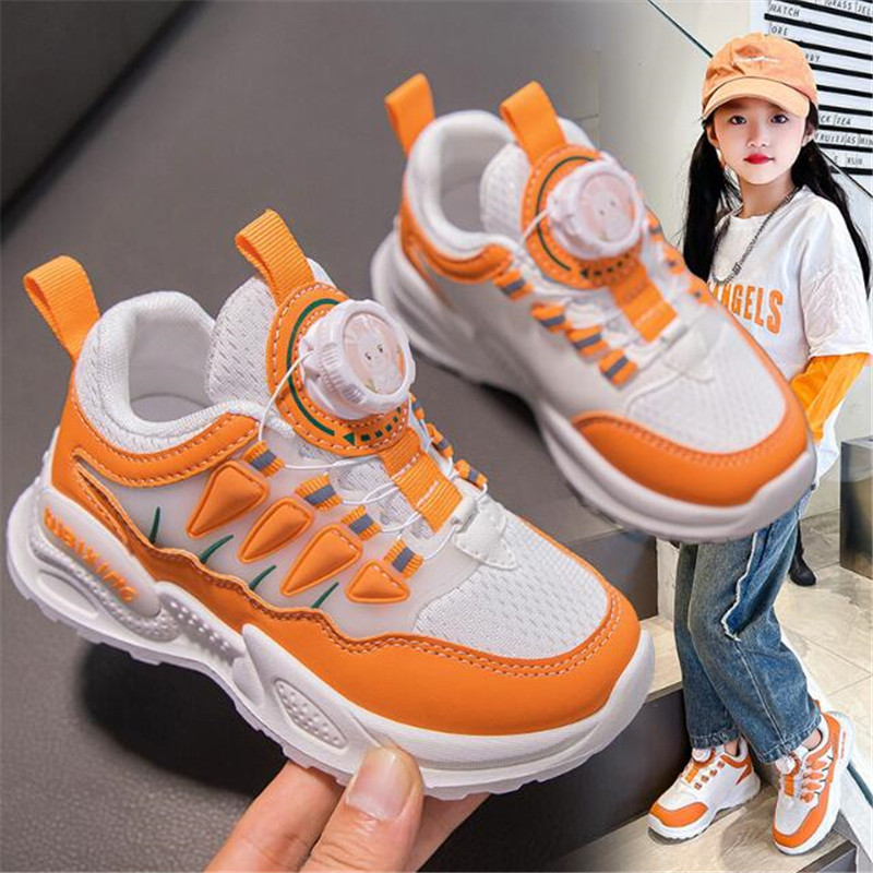 2024 frühjahr Neue kinder Sport Schuhe Mischfarben Weiche Pu Leder + Mesh Atmungsaktive Schuhe Jungen und Mädchen Casual Schuhe flut