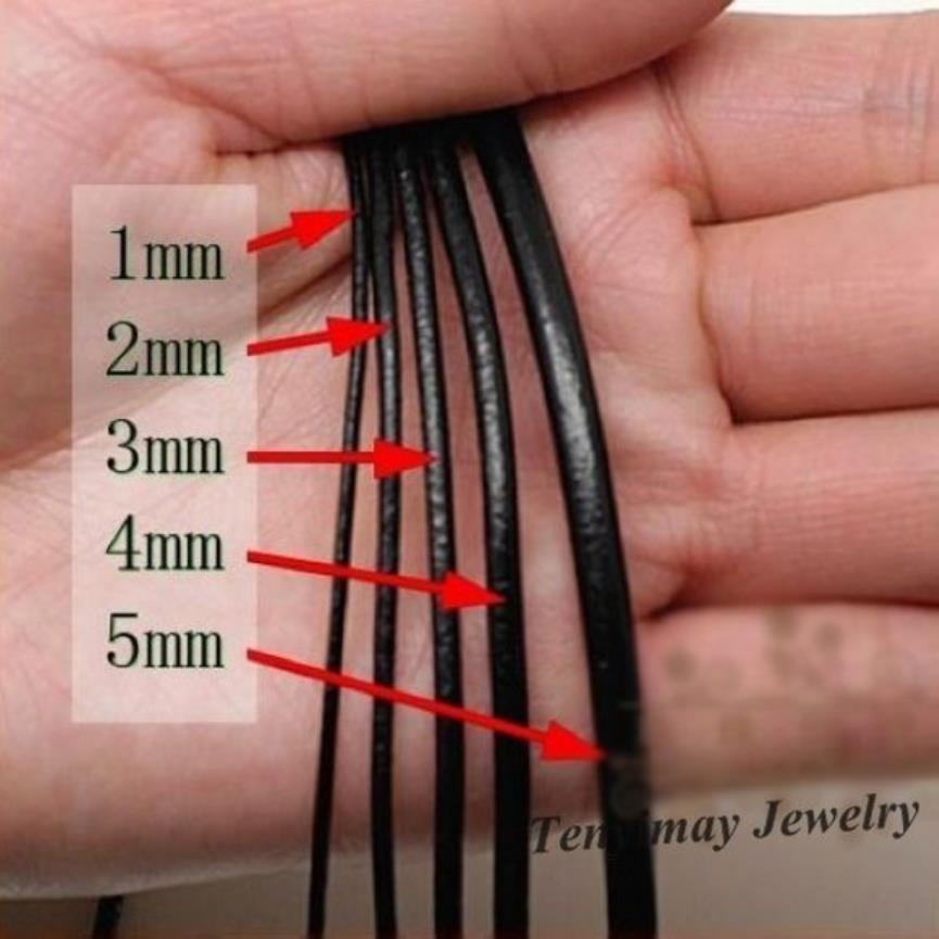 Black Leather Cords 3mm Genuine Leather Rope For DIY Whole 50m Lot268m