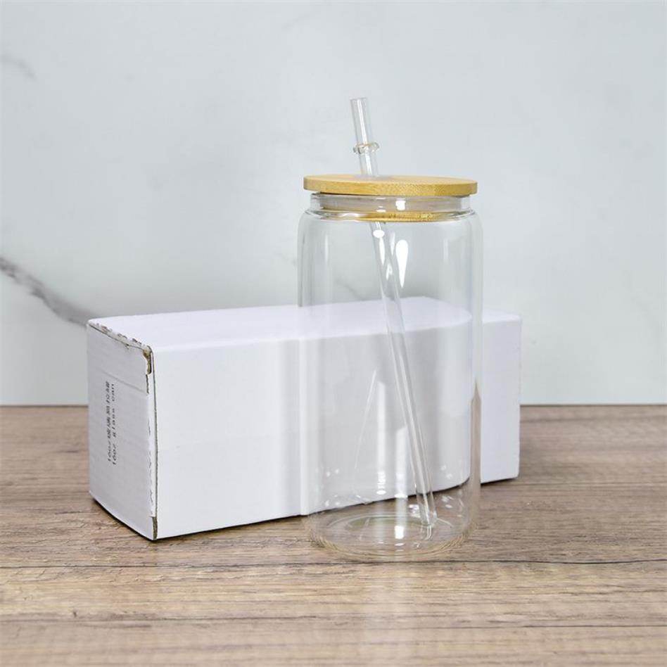Copo de vidro de sublimação, copo transparente de transferência térmica para beber, caneca de café, copos de suco a02290f