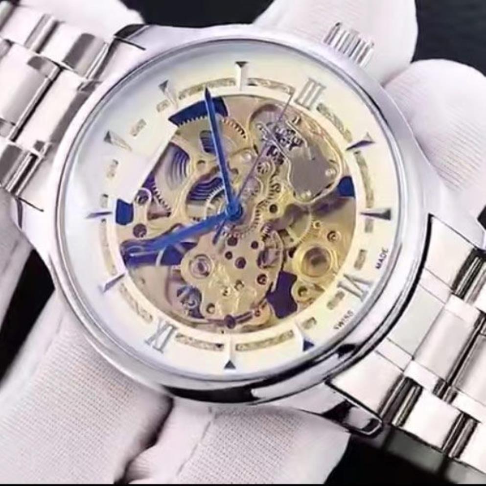 Роскошные мужские деловые часы с сапфировым стеклом, циферблат 43 мм, ремешок из нержавеющей стали, золотые мужские часы с автоматическим механическим механизмом Father'248u