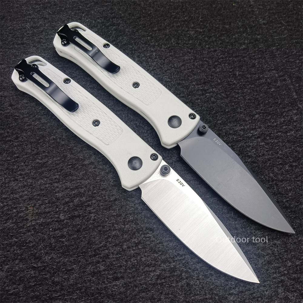 BM Mini Bugout 533 Pocket Folding Knife S30V Drop Point Blade Tactical Hunting Camping Outdoor EDC Knives - White Handle