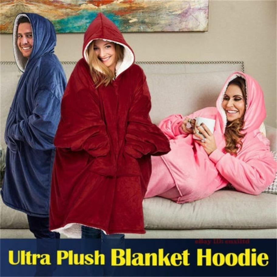 Oversize Hoody Sweatshirt Sofa Blanket for Women Hoodie Sweatshirt Sherpa Coats Comfy Pullover Christmas Sudadera Mujer 2011282099