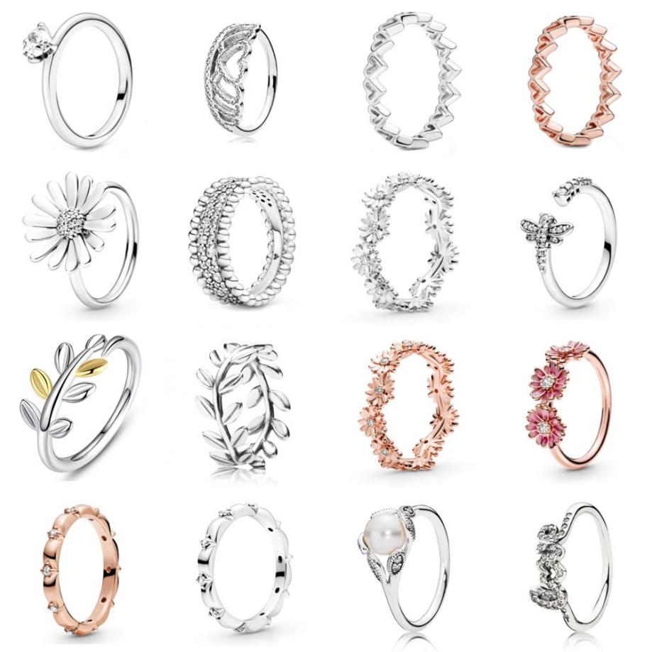 جديد 2021 100 ٪ 925 Sterling Silver198691C01 Clear Heart Solitaire Ring و DIY Women الفاخرة السوار الأصلي المجوهرات GI222A