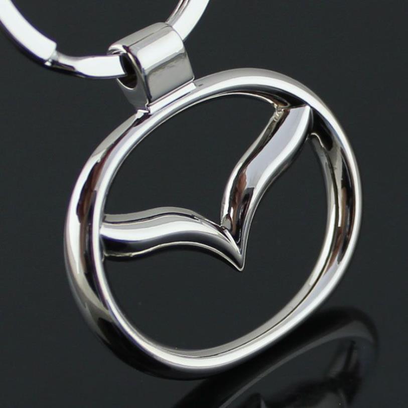 5 Stück / Los Mode-Auto-Logo-Schlüsselanhänger Mazda-Auto-Logo-Schlüsselanhänger Schlüsselanhänger aus Wolfram und Leder Autozubehör Schlüsselanhänger341h