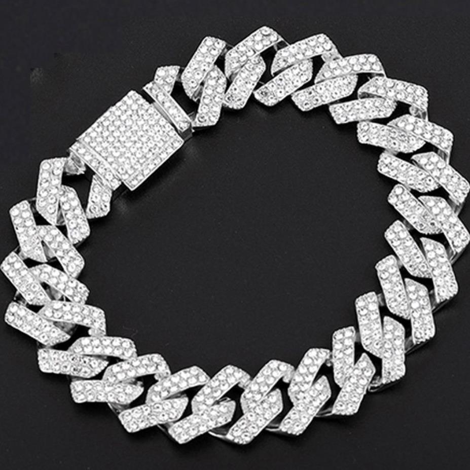 Glacé femmes montres Bracelet or dames poignet de luxe Aaa strass cubain lien chaîne montre Bling bijoux 2208222450