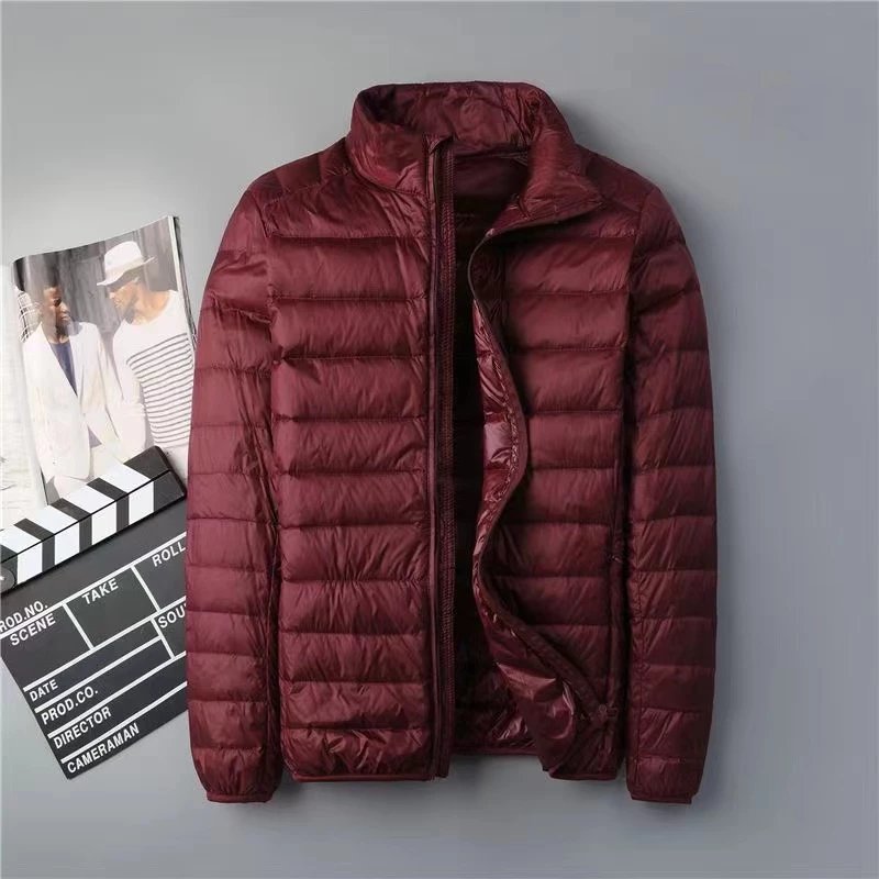 Lightweight and warm men's down jacket slim fit ultra-thin hooded down jacket