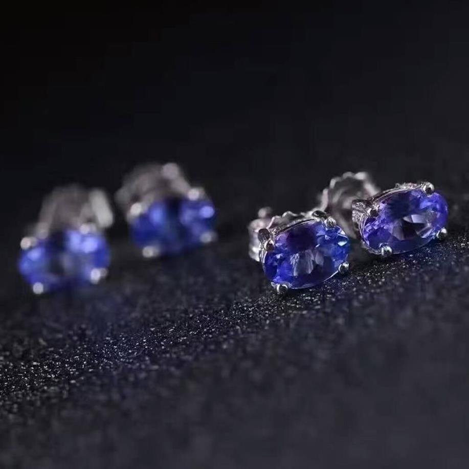 Splendidi orecchini a bottone con tanzanite 4 6mm orecchini con pietre preziose di tanzanite naturale solido argento 925 orecchino con tanzanite piccola pietra preziosa earrin333N