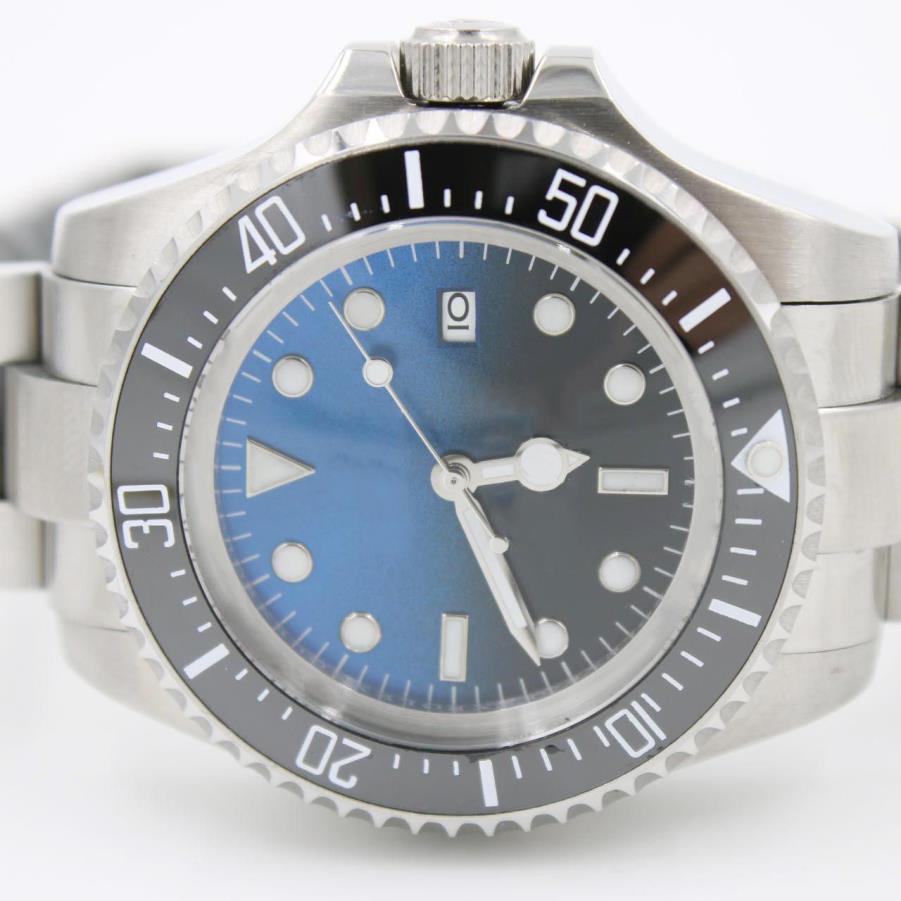 Herenhorloge D-Blauw 44MM Diepe keramische lunette SEA-Dweller Saffier Cystal roestvrij staal 316L Glide Lock-sluiting Automatisch mechanisch me277Q