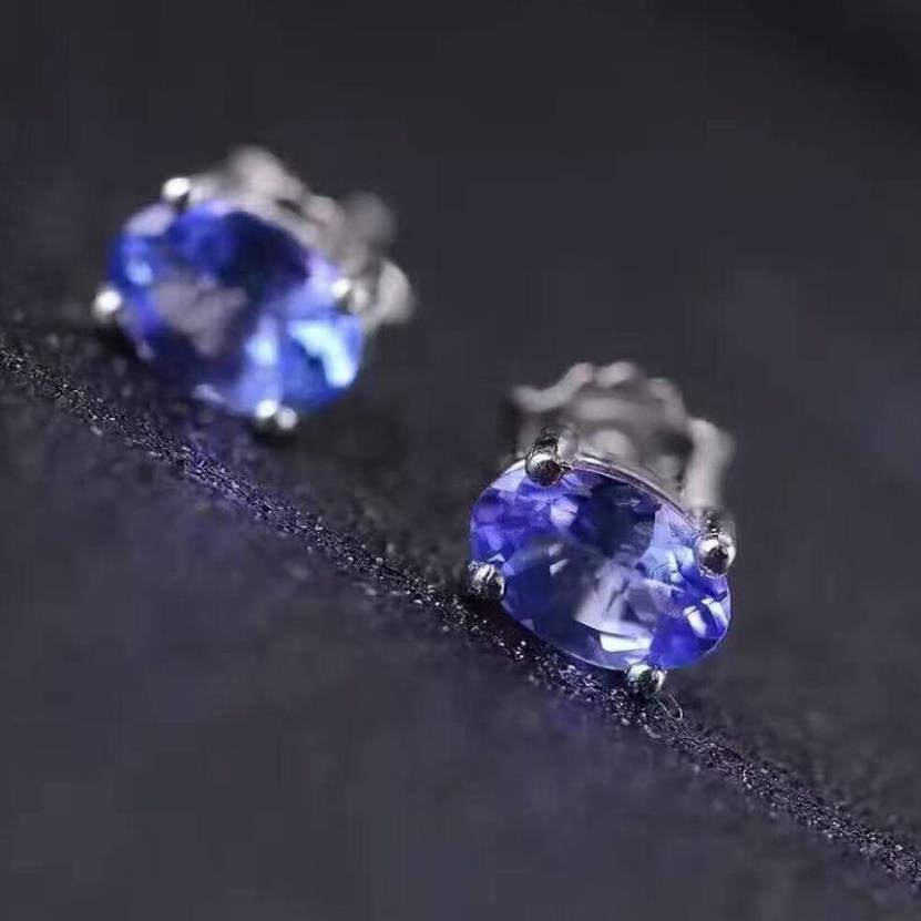 Boucles d’oreilles éblouissantes en tanzanite 4 6mm boucles d’oreilles en pierre précieuse tanzanite naturelle solide 925 argent tanzanite boucle d’oreille petite pierre précieuse earrin333N