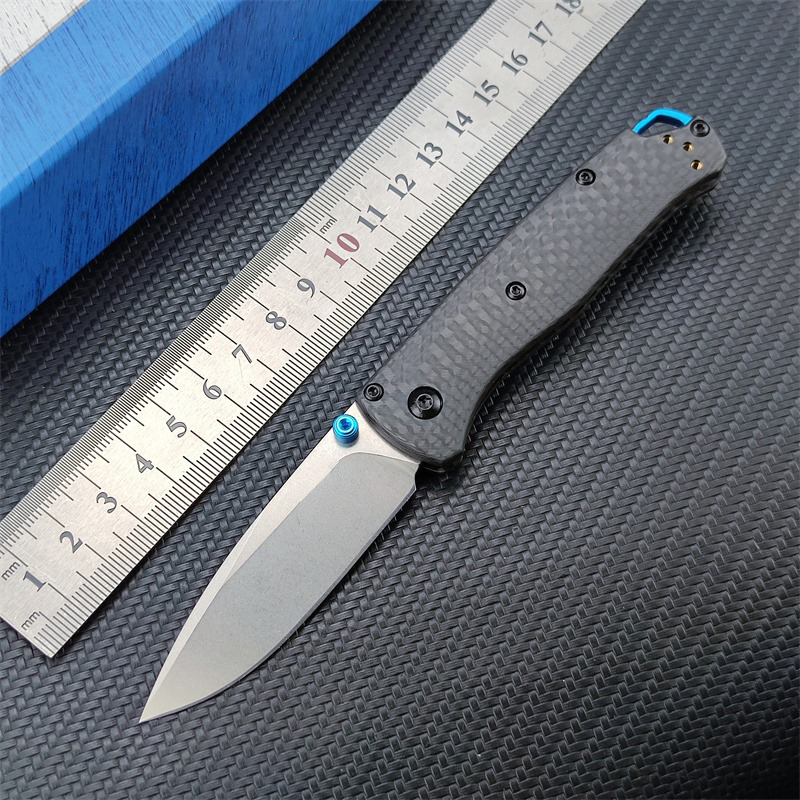 BM 533 Mini Bugout Pocket Folding Knife S90V Satin Plain Blade Carbon Fiber Handles Outdoors Tactical Self Defense Survival Tools BM533-3