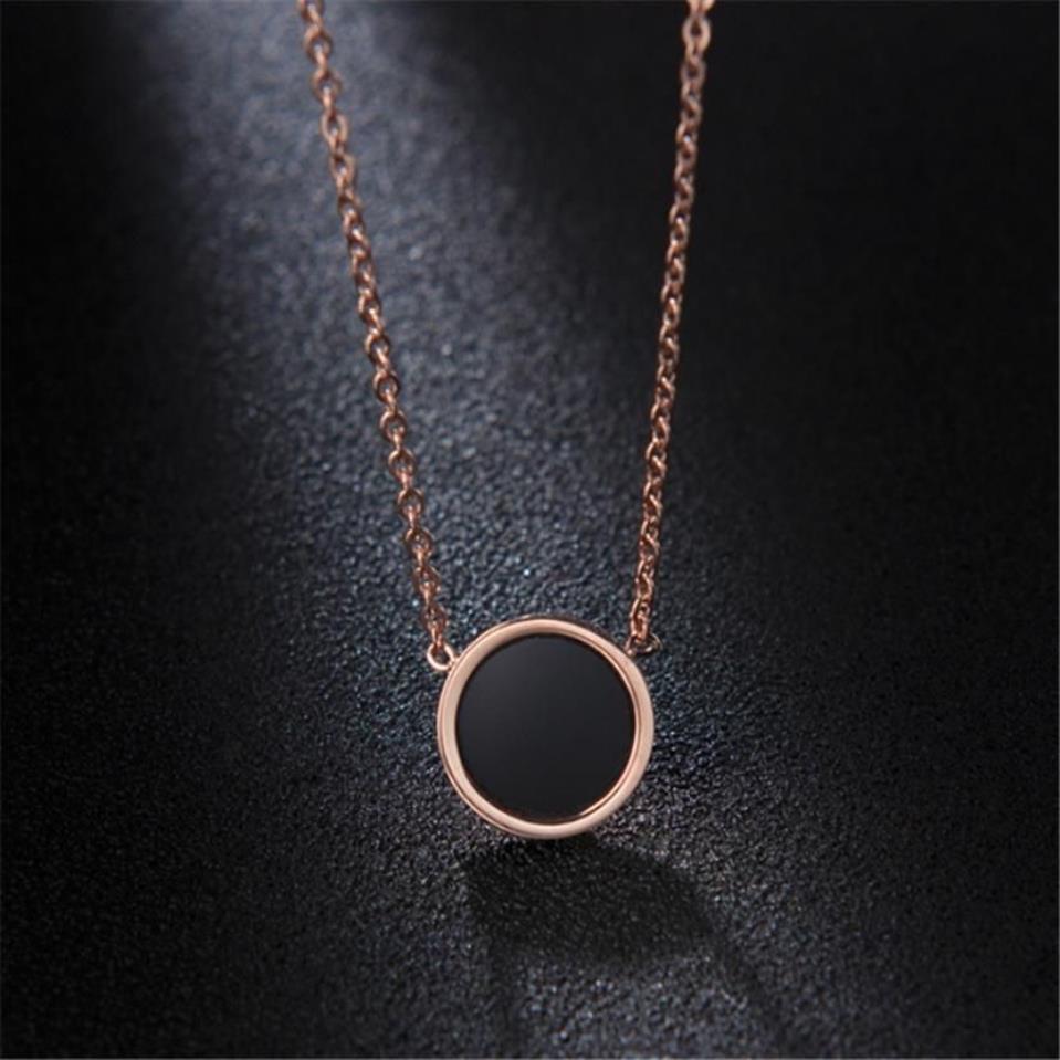 316L Titanium Stalen Sieraden Set Rose Goud Zwart Emaille Ring Oorbellen Ketting Set1970