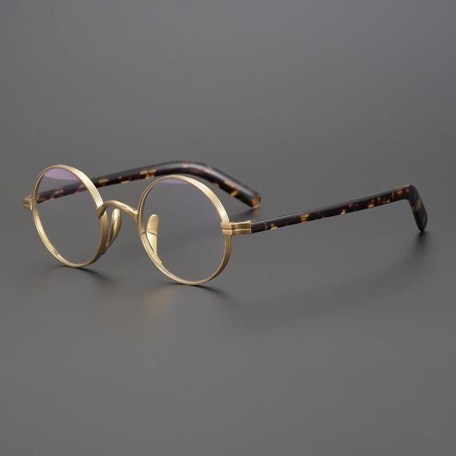 Vintage Acetaat Titanium Brilmontuur Mannen Vrouwen Kleine Ronde Recept Optische Bijziendheid Brillen Eyewear Fashion Zonnebril Fra223r