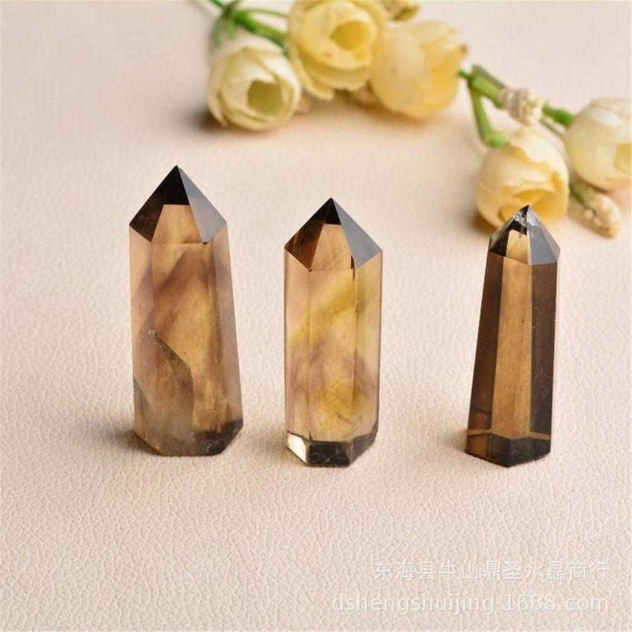 Portable Natural Crystal Point Healing Obelisk Wand Quartz Crystal Water Bottle Tools Home Decor Drop 210610251L