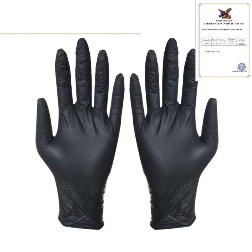 Disposable Protective Black Gloves Household Cleaning Washing Gloves Nitrile Laboratory Nail Art Tattoo Anti-Static Gloves313d