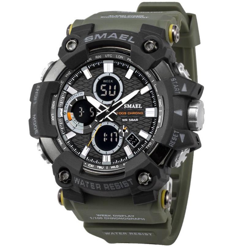 Smael 1802 Sports Men's Watches Top Brand Luxury Military Quartz Watch Men Watertproof Shock Male Digital Clock Relogio Mascul358g