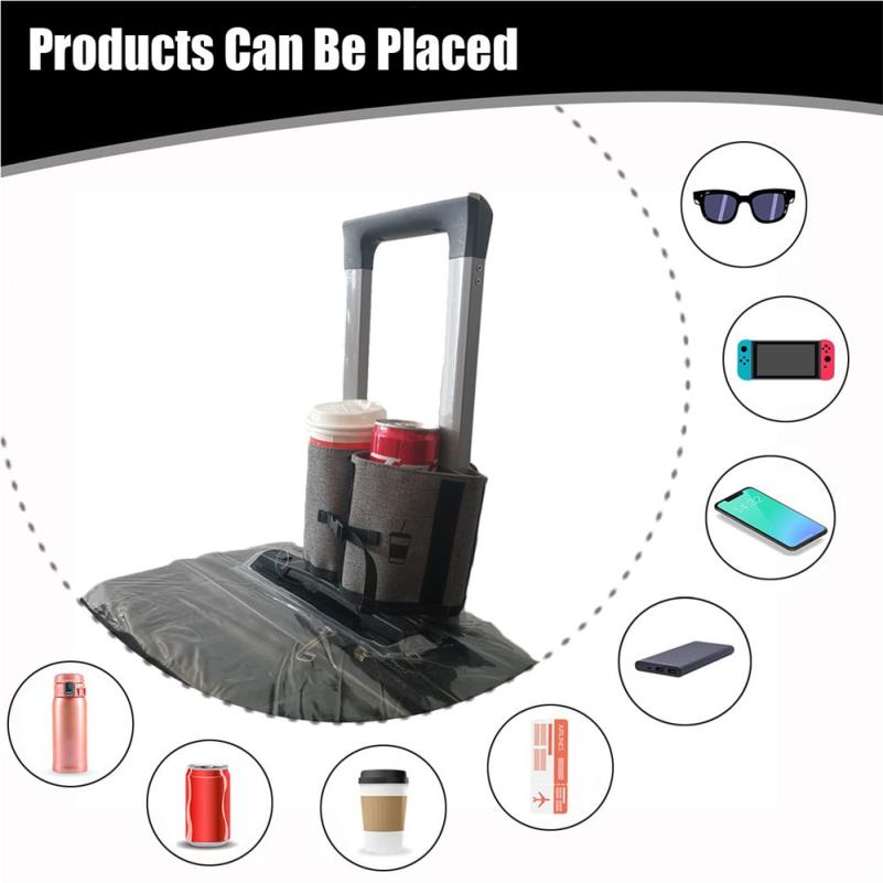 Bag delar tillbehör bagage resekopphållare bärbar dryck caddy väska håll två kaffemuggar rullar på resväska handtag resenär AC219V