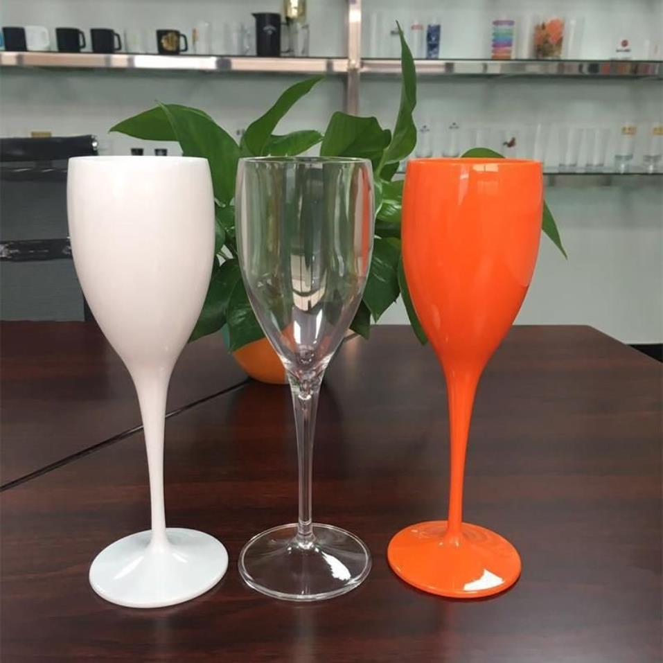 Wegwerp Servies 175ML Plastic Champagne Glas Wijnbar Acryl Transparante Beker Cocktail Cups Feestelijke Feestartikelen Weddi292i