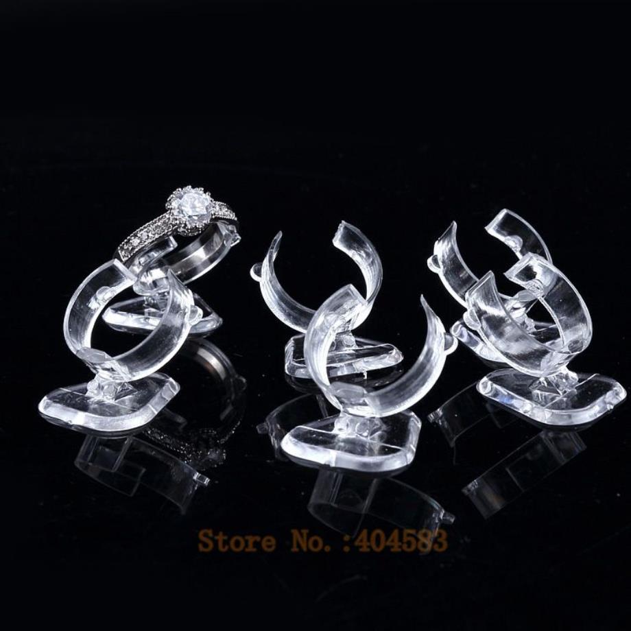 100 datorer Clear View Elastic-C Circle Plastic Ring Display Stand Holder Rack Tabletop Decoration Stand MX2008102031