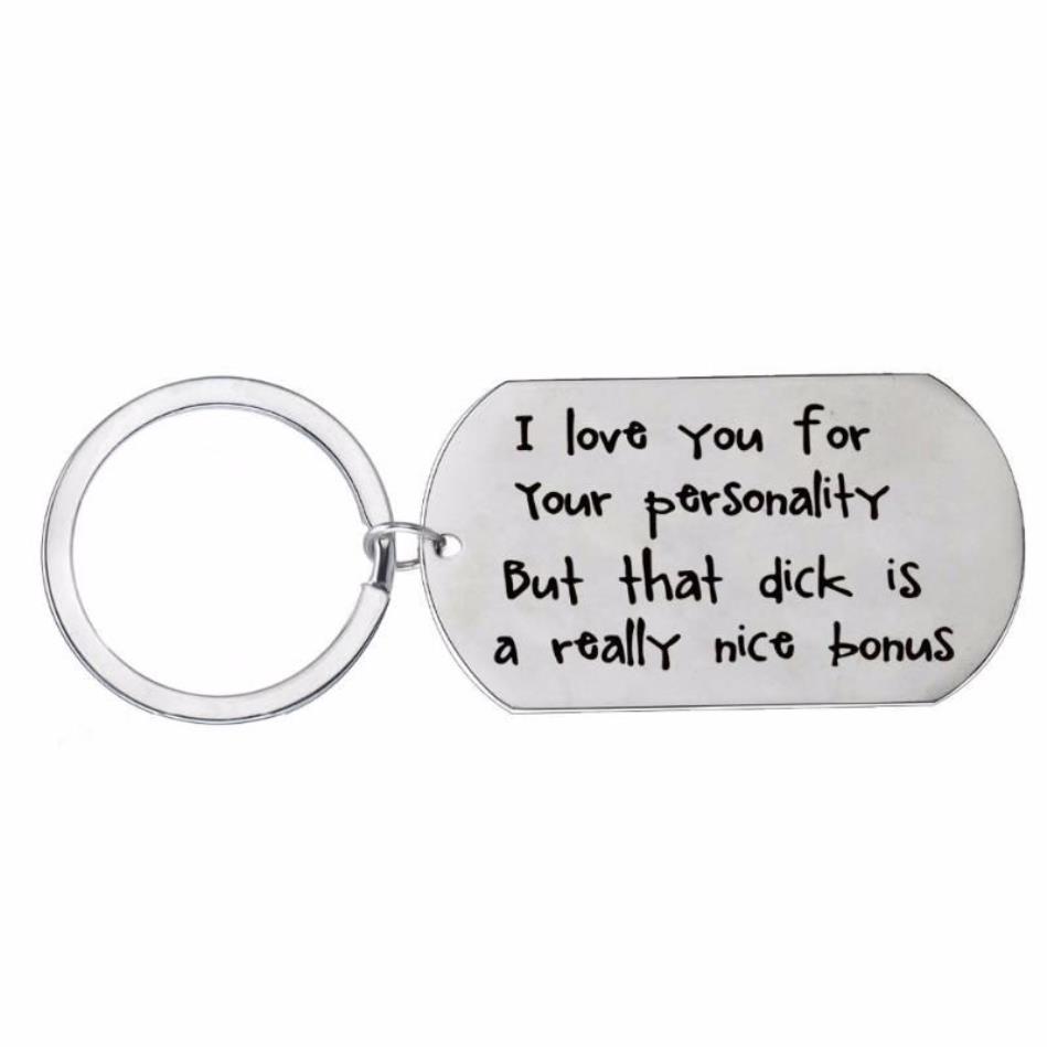 Porte-clés / je t'aime porte-clés chien tag en acier inoxydable porte-clés pour couple petite amie copain femme mari porte-clés funn2106