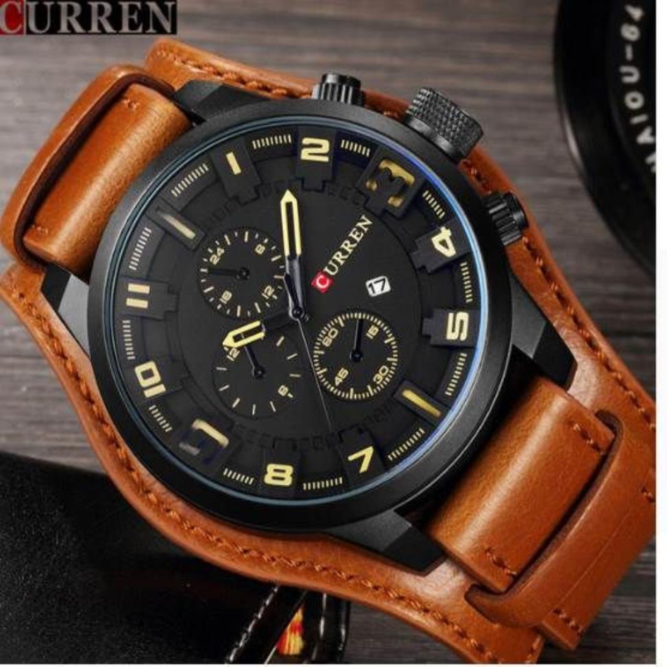 Curren 8225 hommes Sport décontracté montre à Quartz hommes montres haut Quartz-montre bracelet en cuir montre militaire poignet Male333Q