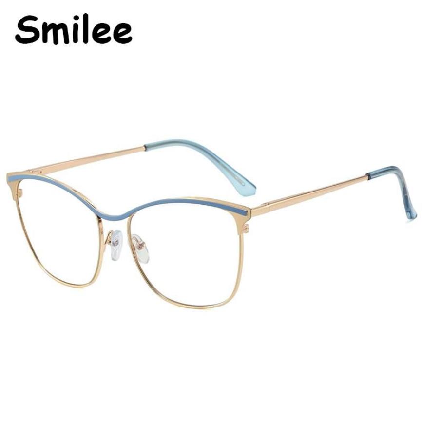 Lunettes de soleil de mode Cadres Vintage Square Anti Blue Light Lunettes Femmes Designer Métal Grand Cadre Optique Lunettes Clear Lens2649